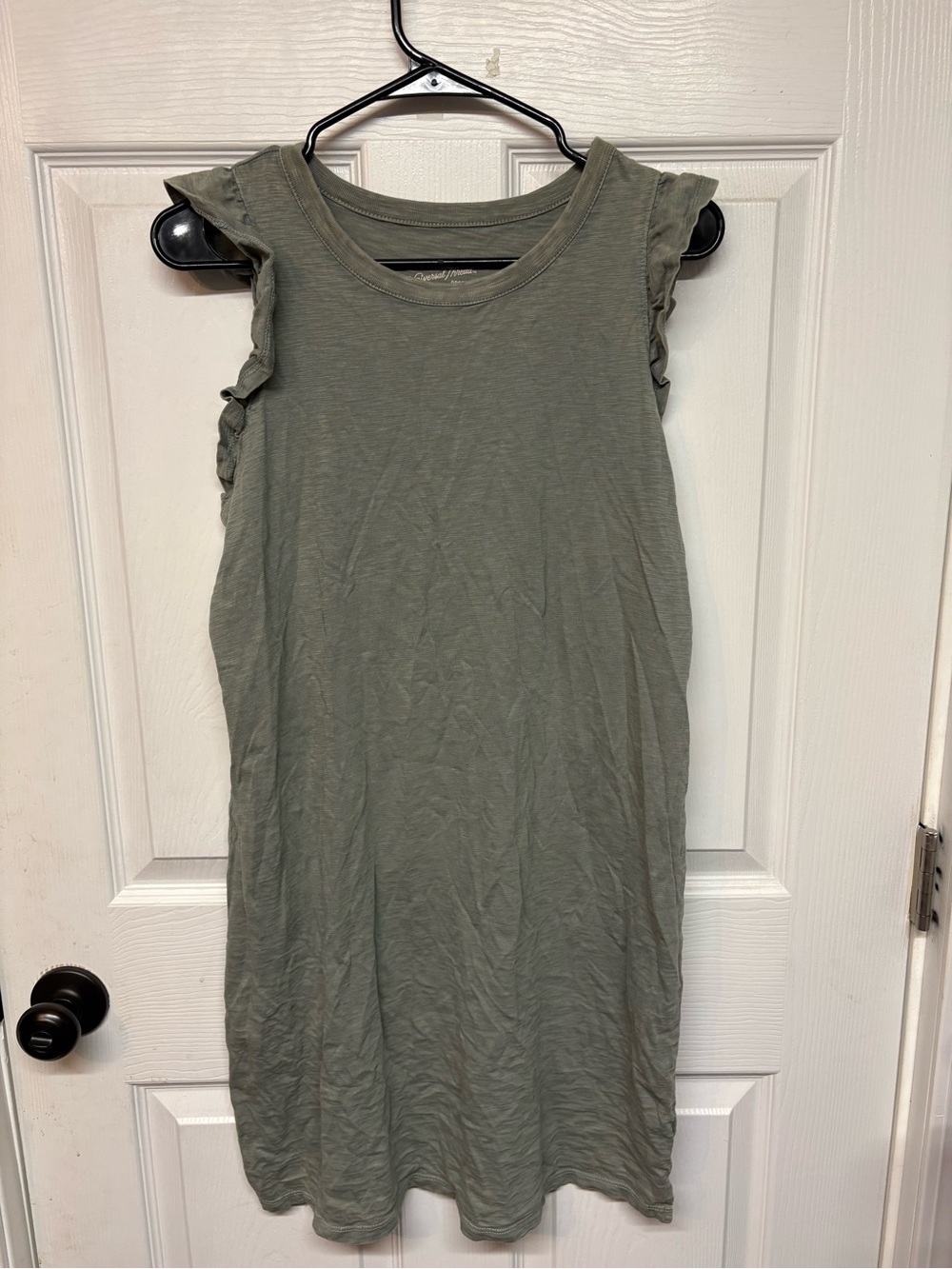 Universal Thread Olive Green Ruffle Sleeve Tank Dress
